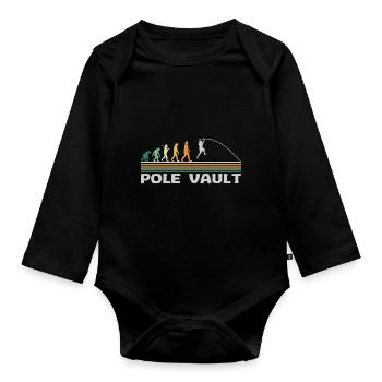 Evolution Stabhochsprung Vintage - Baby Bio-Langarm-Body - Schwarz - Vorne