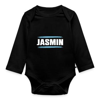 Jasmine - Organic Longsleeve Baby Bodysuit - black - Front