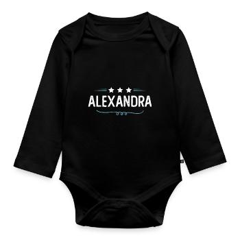 Alexandra - Body Bébé bio manches longues - noir - Devant
