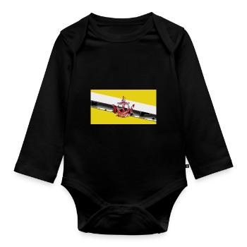 Brunei - Organic Longsleeve Baby Bodysuit - black - Front