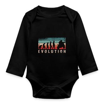 Moto Evolution Vintage Motard Moto - Body Bébé bio manches longues - noir - Devant