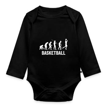 Basketball Sports Evolution for BBall Lovers Dunk - Organic Longsleeve Baby Bodysuit - black - Front
