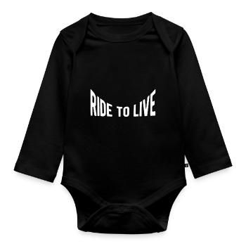 Rouler pour vivre - Body Bébé bio manches longues - noir - Devant