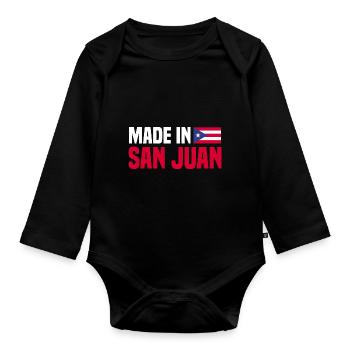 San Juan Puerto Rico - Organic Longsleeve Baby Bodysuit - black - Front