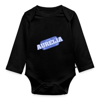 Cadeau pour Aurelia - Body Bébé bio manches longues - noir - Devant