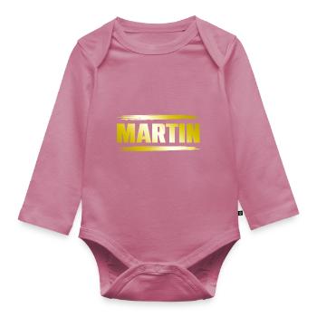 Martin - Body Bébé bio manches longues - mauve - Devant