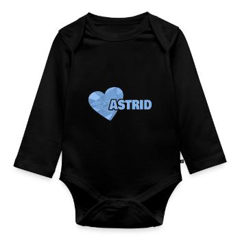 Sister for Astrid Mama's daughter - Organic Longsleeve Baby Bodysuit - black - Front