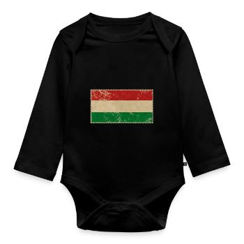 Hungary Ungarn - Baby Bio-Langarm-Body - Schwarz - Vorne