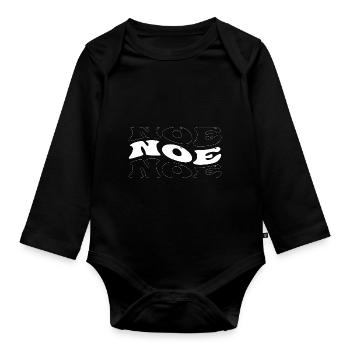 Funny Noe Groovy 4 Männer Frauen Cool Noe Batikfarbe - Baby Bio-Langarm-Body - Schwarz - Vorne