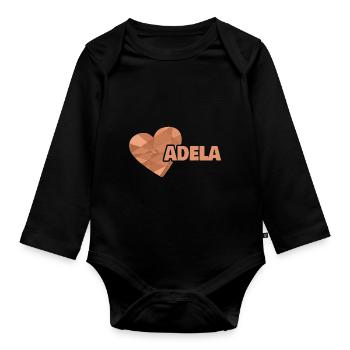 Adela als Vorname - Baby Bio-Langarm-Body - Schwarz - Vorne