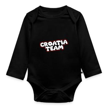 Croatia Team - Organic Longsleeve Baby Bodysuit - black - Front