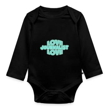 Gift for Journalist - Organic Longsleeve Baby Bodysuit - black - Front