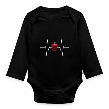 Paprika Geschenk - Baby Bio-Langarm-Body - Schwarz - Vorne