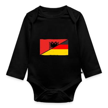 Albanais Albanais Allemagne Albanie - Body Bébé bio manches longues - noir - Devant