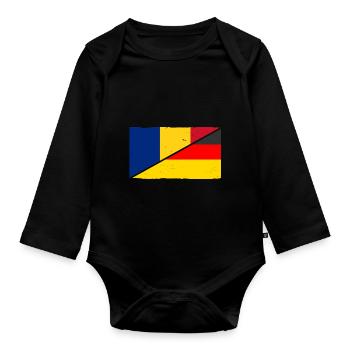 Roumains Allemagne Roumanie - Body Bébé bio manches longues - noir - Devant