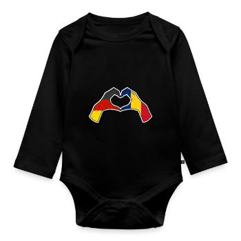 Roumains Allemagne Roumanie - Body Bébé bio manches longues - noir - Devant