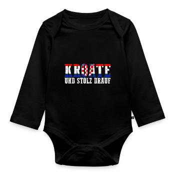 Kroate Kroatisch Kroatien - Baby Bio-Langarm-Body - Schwarz - Vorne
