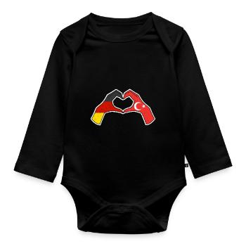Turks Germany Turkey - Organic Longsleeve Baby Bodysuit - black - Front