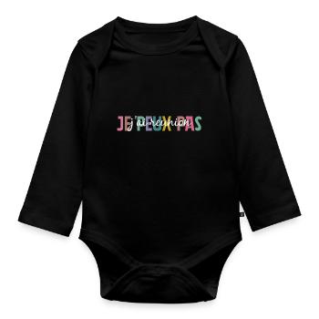 I can't I have a meeting - Organic Longsleeve Baby Bodysuit - black - Front