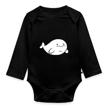 Dugong - Organic Longsleeve Baby Bodysuit - black - Front