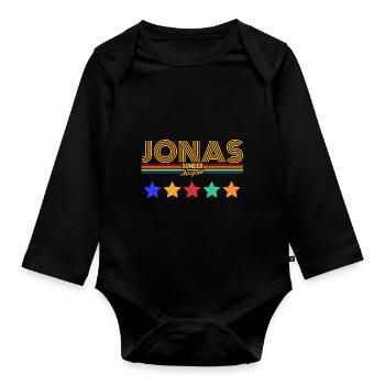 Jonas - Baby Bio-Langarm-Body - Schwarz - Vorne
