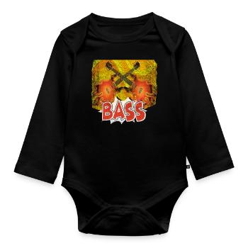 Bassiste bassiste bassiste bassiste guitariste - Body Bébé bio manches longues - noir - Devant