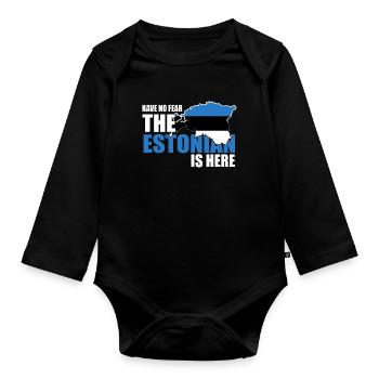 Estonie - Body Bébé bio manches longues - noir - Devant