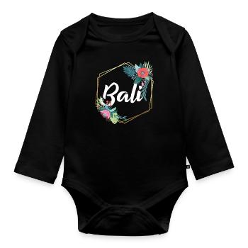 Indonesien Bali - Baby Bio-Langarm-Body - Schwarz - Vorne