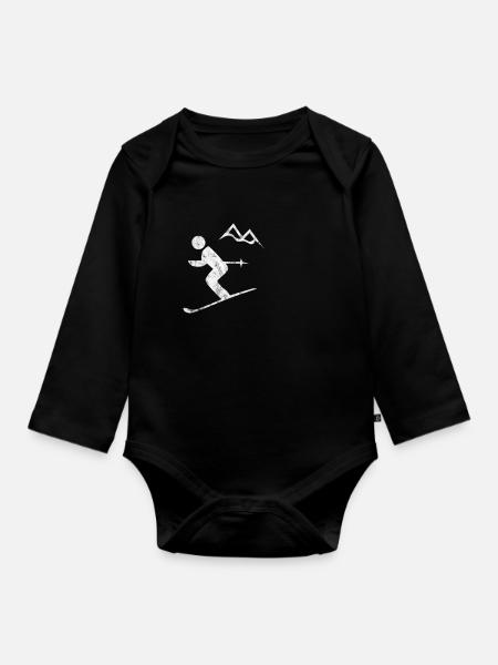 Ski - Baby Bio-Langarm-Body - Schwarz