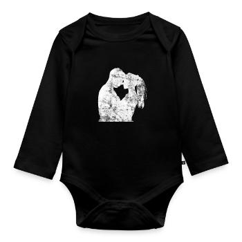 Dear couple of lovers - Organic Longsleeve Baby Bodysuit - black - Front