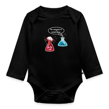 Chemie Nerd Geschenk zB Geburtstag Comic Chemikant - Baby Bio-Langarm-Body - Schwarz - Vorne