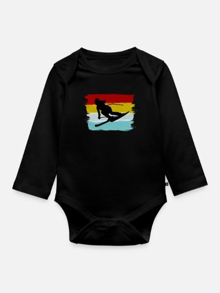 Ski - Baby Bio-Langarm-Body - Schwarz