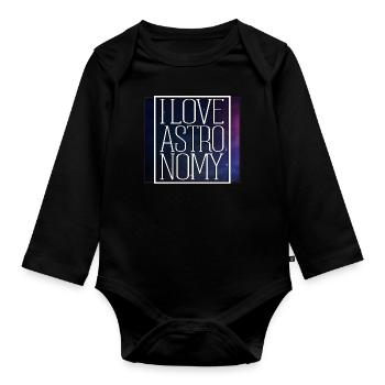 Astronomie - Baby Bio-Langarm-Body - Schwarz - Vorne