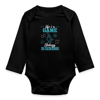 biology - Organic Longsleeve Baby Bodysuit - black - Front
