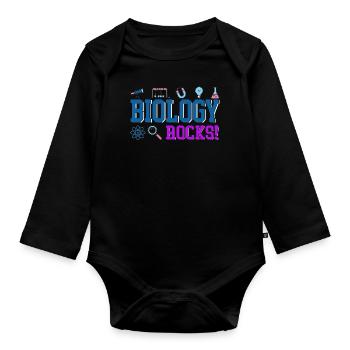 biology - Organic Longsleeve Baby Bodysuit - black - Front