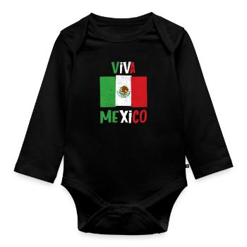 Drapeau mexicain pays mexicain mexique nation - Body Bébé bio manches longues - noir - Devant