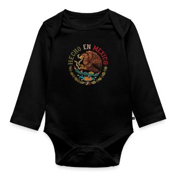 Drapeau mexicain - Body Bébé bio manches longues - noir - Devant