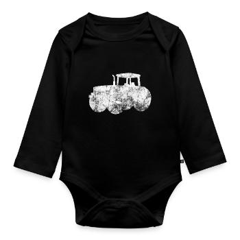 Chicken stall farmer farmer - Organic Longsleeve Baby Bodysuit - black - Front