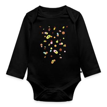 Konditor Süßigkeiten Regen - Baby Bio-Langarm-Body - Schwarz - Vorne
