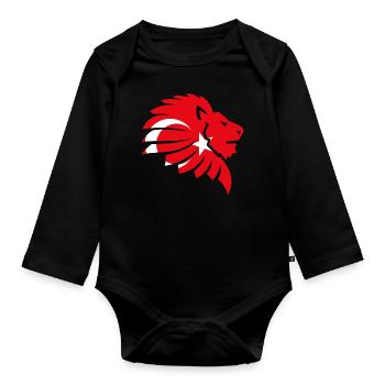 Türkei Flagge Löwe Türkiye Halbmond Geschenk - Baby Bio-Langarm-Body - Schwarz - Vorne