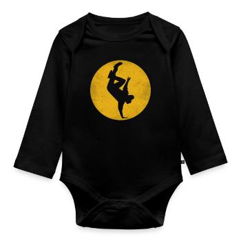 Breakdance Breaker Dancing Dancing Dancers Handstand - Organic Longsleeve Baby Bodysuit - black - Front