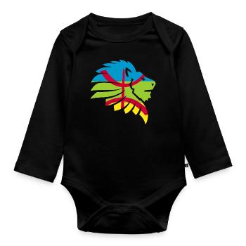 Amazigh Flagge Berber Marokko Algerien Geschenk - Baby Bio-Langarm-Body - Schwarz - Vorne