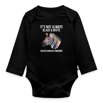 Ehlers Danlos Syndrome Black White Zebra - Organic Longsleeve Baby Bodysuit - black - Front