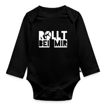 Rhönrad I Athlet I Mannschaft I Geschenk I Verein - Baby Bio-Langarm-Body - Schwarz - Vorne