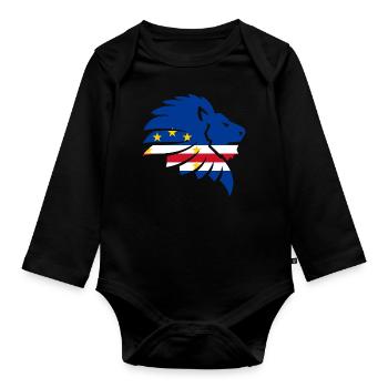 Drapeau du Cap Vert Afrique Lion Cabo Verde Cadeau - Body Bébé bio manches longues - noir - Devant