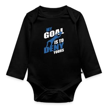 Gardien de but de football - Body Bébé bio manches longues - noir - Devant