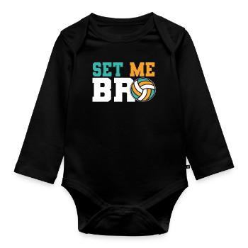 Volleyball Volleyball Set Volleyball Gift - Body Bébé bio manches longues - noir - Devant