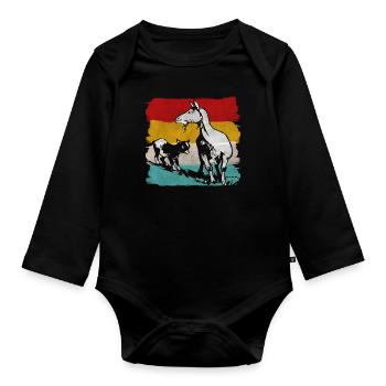 Goat Farm Farm Farmer Farmer Agriculture - Organic Longsleeve Baby Bodysuit - black - Front