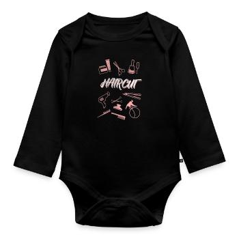 Coiffeur coiffeur coiffeur - Body Bébé bio manches longues - noir - Devant