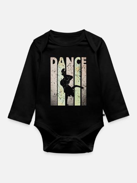 Breakdance - Body Bébé bio manches longues - noir